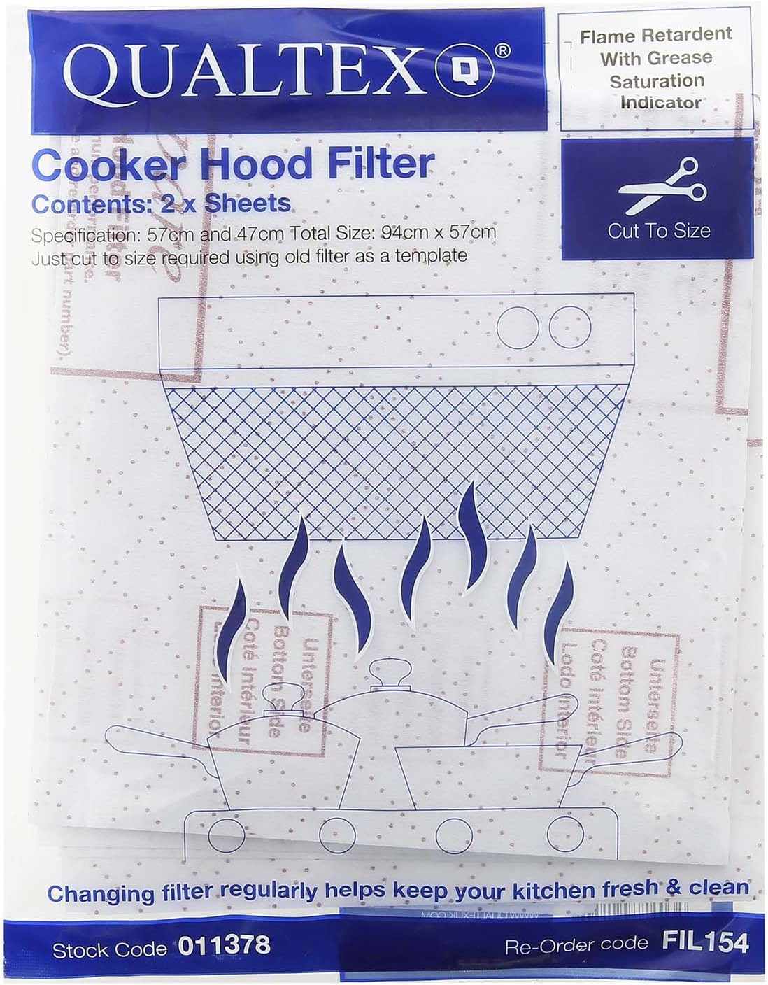 Universal Cooker Hood Grease Filters - Pack of 2