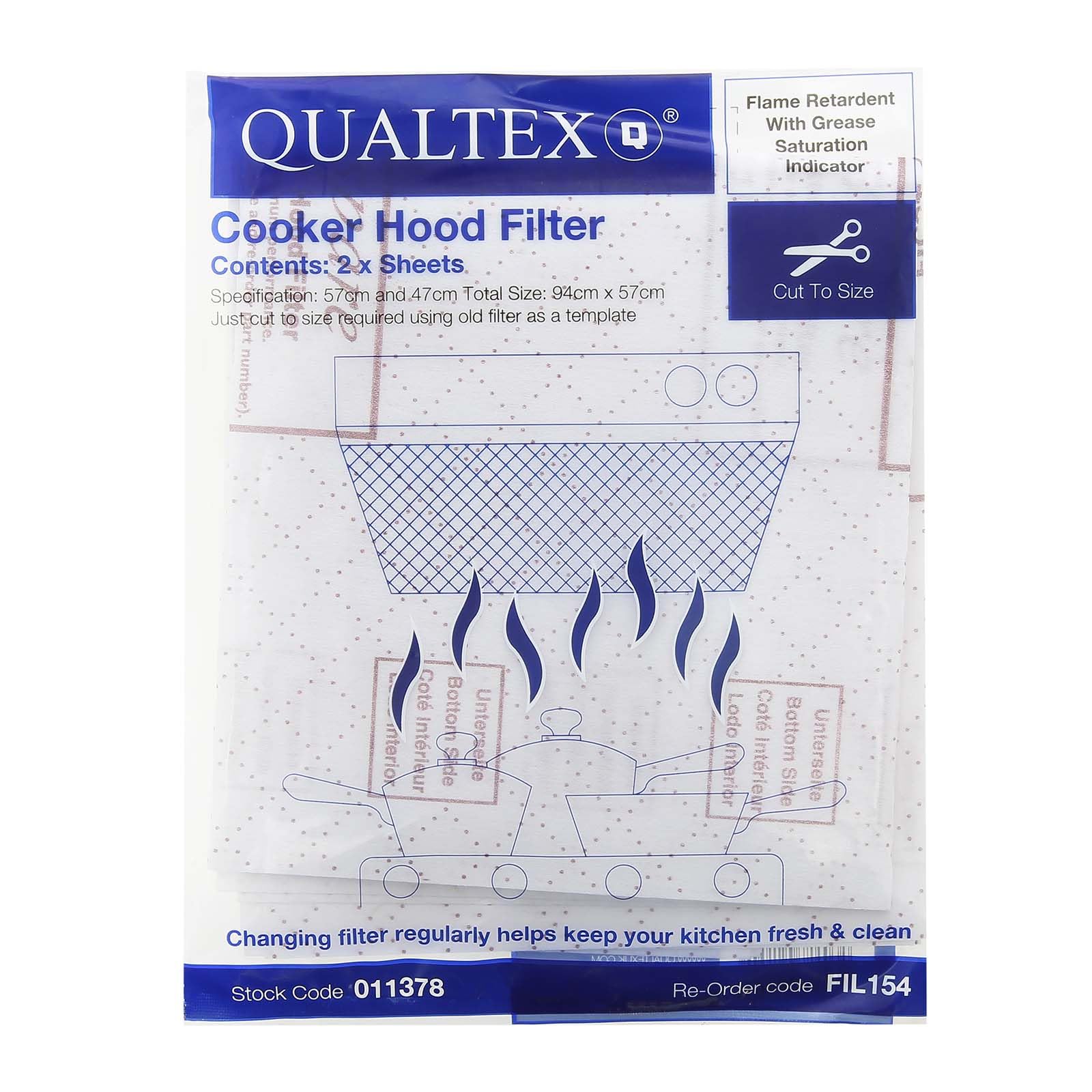 Universal Cooker Hood Grease Filters - Pack of 2