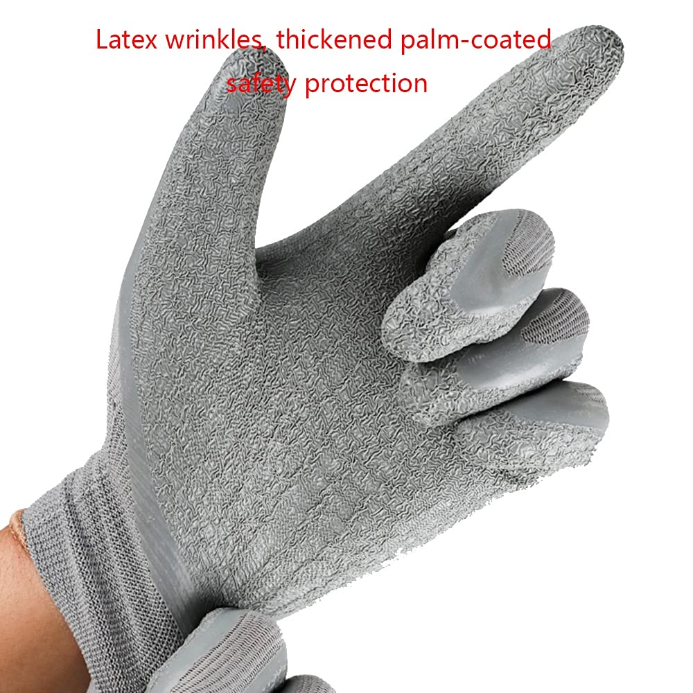 Guantes recubiertos de látex Guantes de trabajo de goma Guantes de jardinería anticorte, 1 par de guantes recubiertos de goma transpirables, guantes de trabajo for hombres, guantes anticorte de trabaj