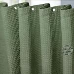 Textured Waffle Weave Shower Curtain 256GSM Heavy Duty Thick Fabric with Weighted Hem, Luxury Hotel-Quality Shower Curtain for Bathroom Water-Repellent & Washable Bath Curtain, 72 x 72 in, White