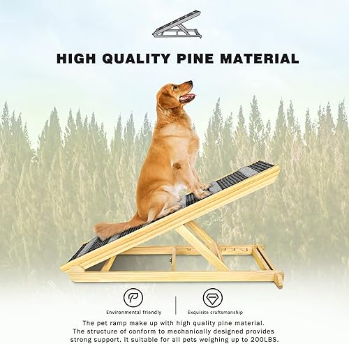 Miniatura 7 de SOKO Dog Ramp, Folding Pet Ramp for Bed Suitable for Small & Large Old Dogs & Cats - 41.33" Long Portable Paw Ramp High Traction Dog Ramps for Car,