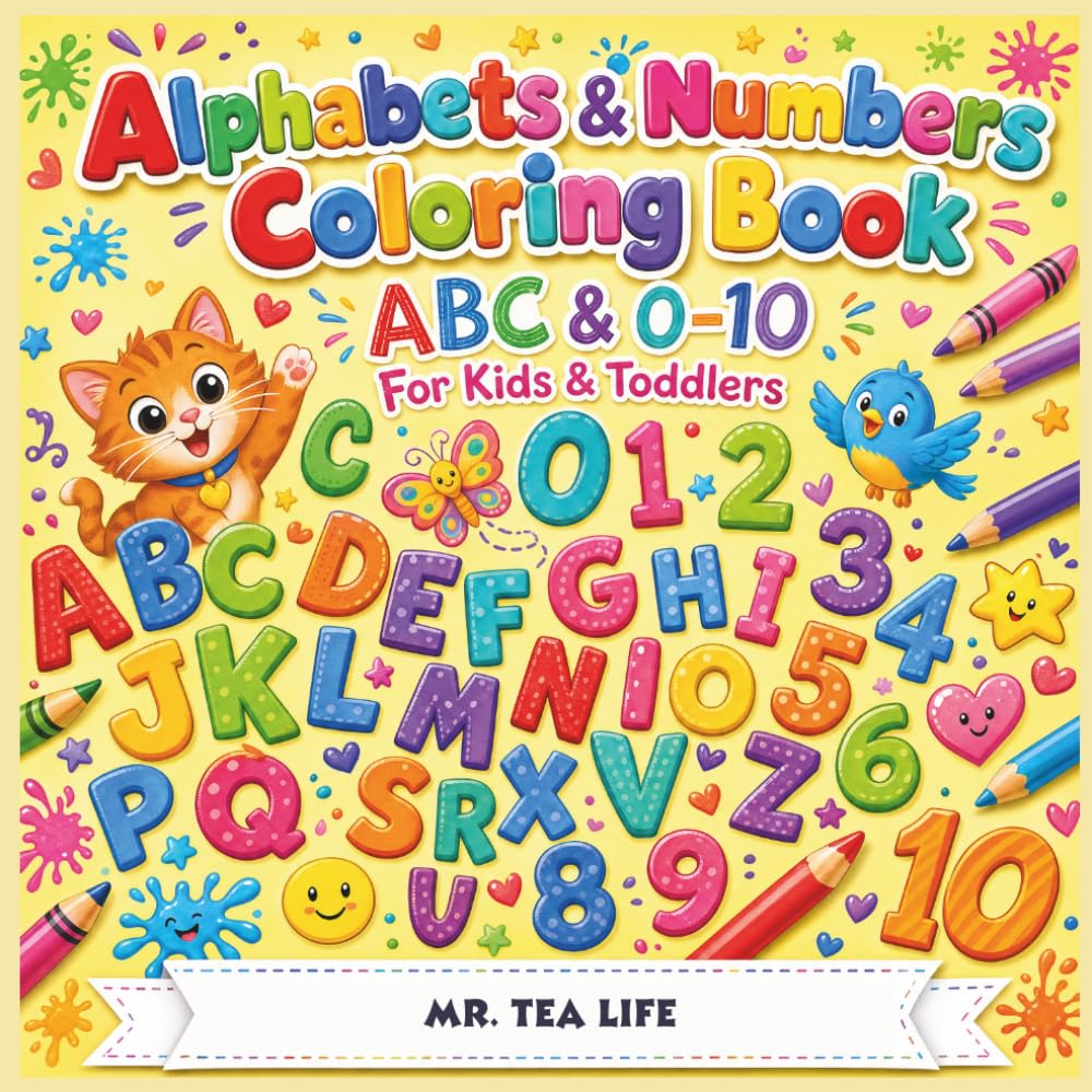 Alphabets and Letters: Coloring Book for Kids and Toddlers: First Steps to Learning ABCs and Numbers and Early Learning Alphabets & Numbers Practice