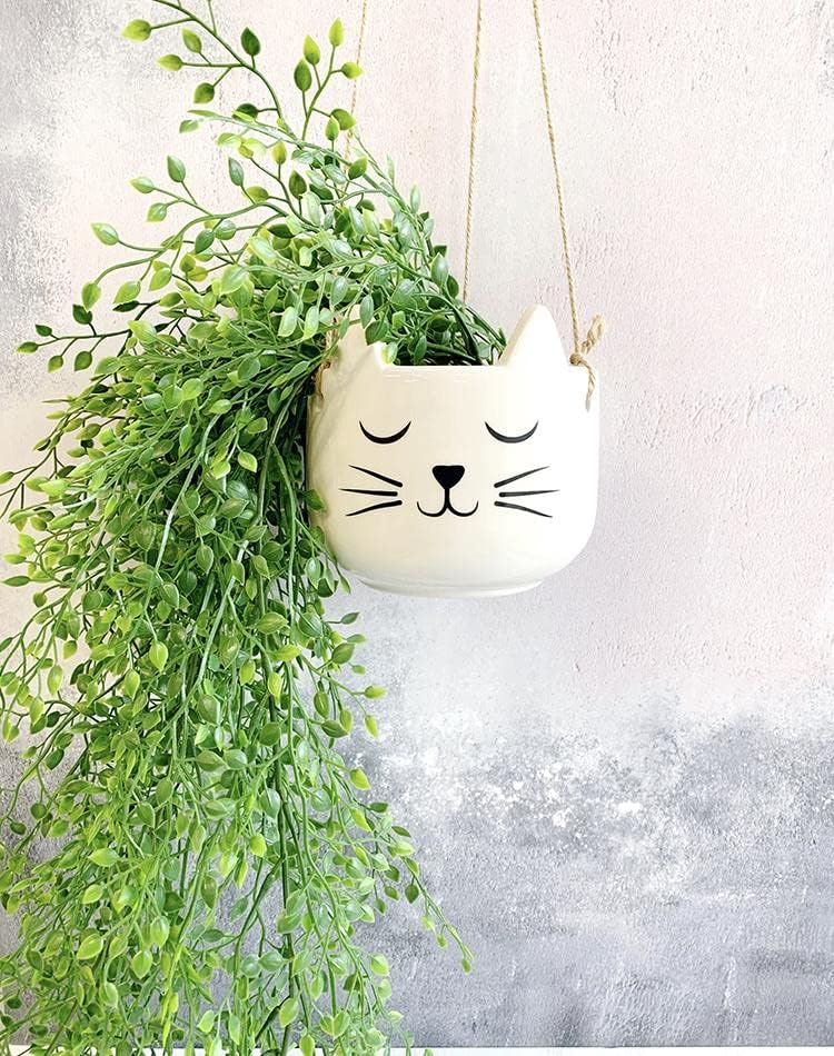 Hanging Cat Planter, Hanging Plant Pots, Indoor Hanging Plant Flower Pot | Cat Lovers Gift | Indoor Plant Hanging Planter