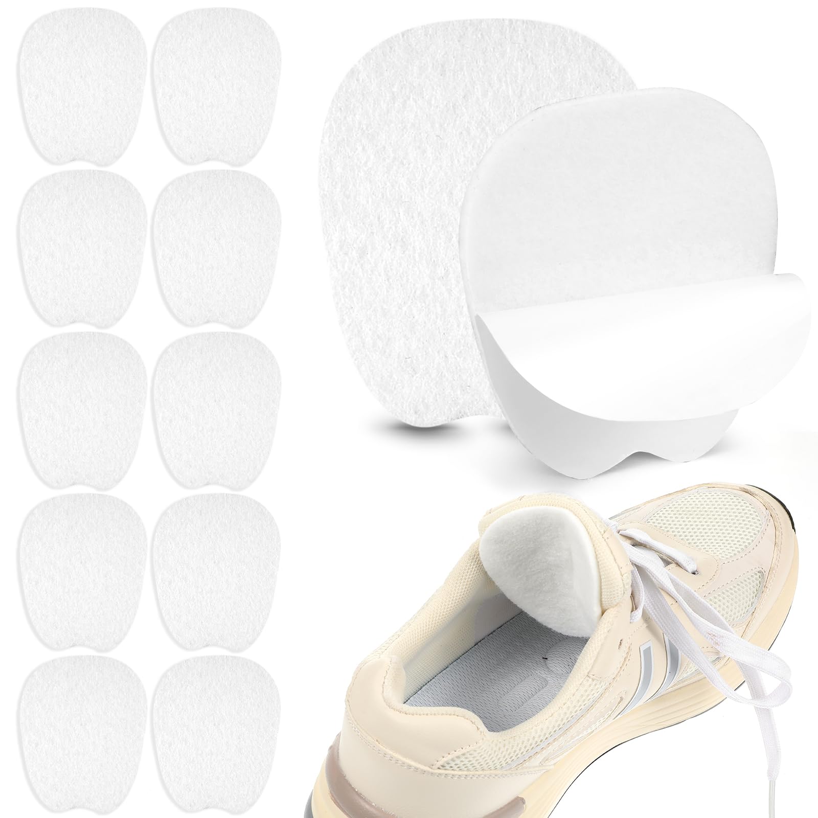 5 Pairs Felt Tongue Pads Cushion for Shoes, Soft Self-Adhesive Tongue Pads for Shoes, Non Slip Tongue Cushion Inserts, Shoe Tongue Pads, Felt Shoe