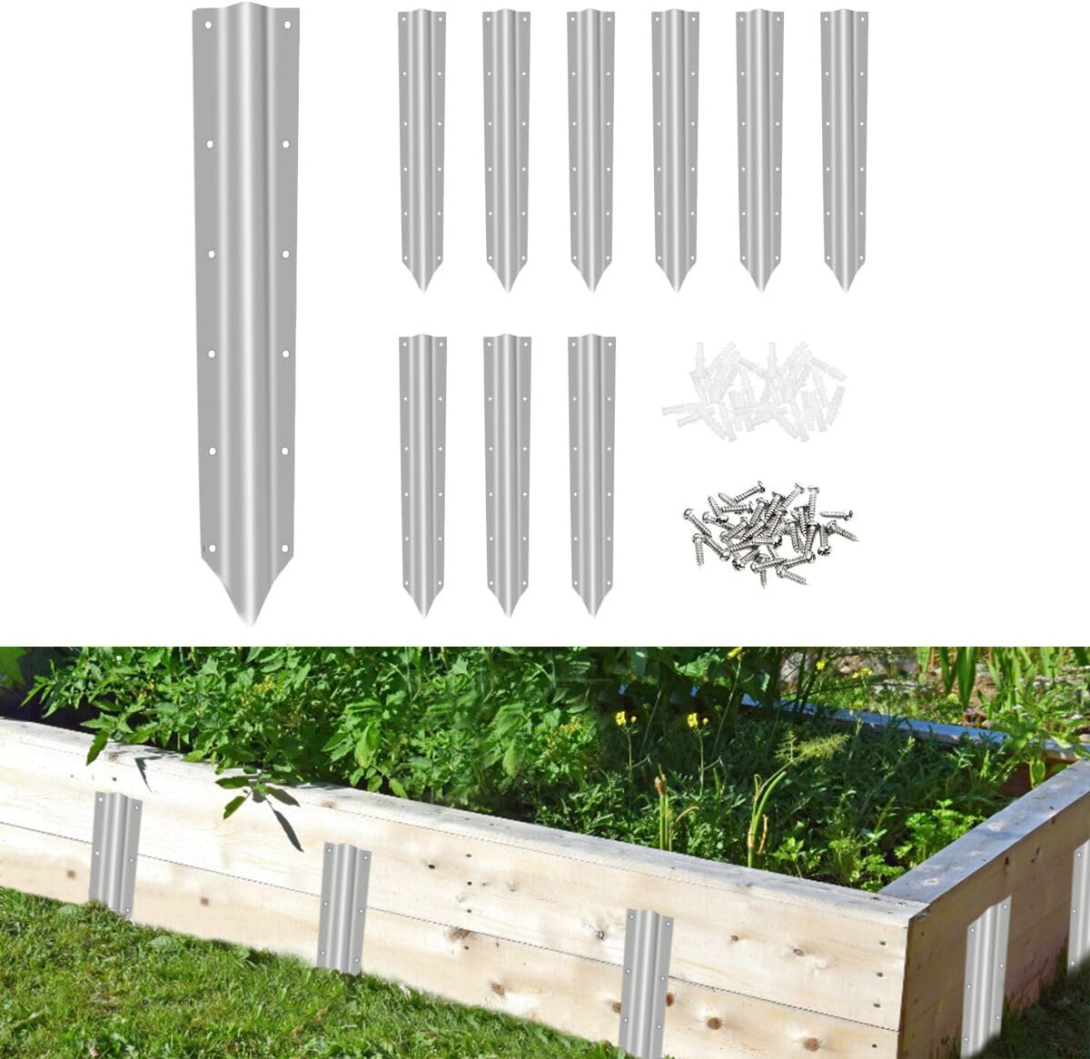 10 pack Sleepers Brackets, Sleeper Stakes for Driveway Heavy Duty Galvanised Steel Railway Sleeper Bracket