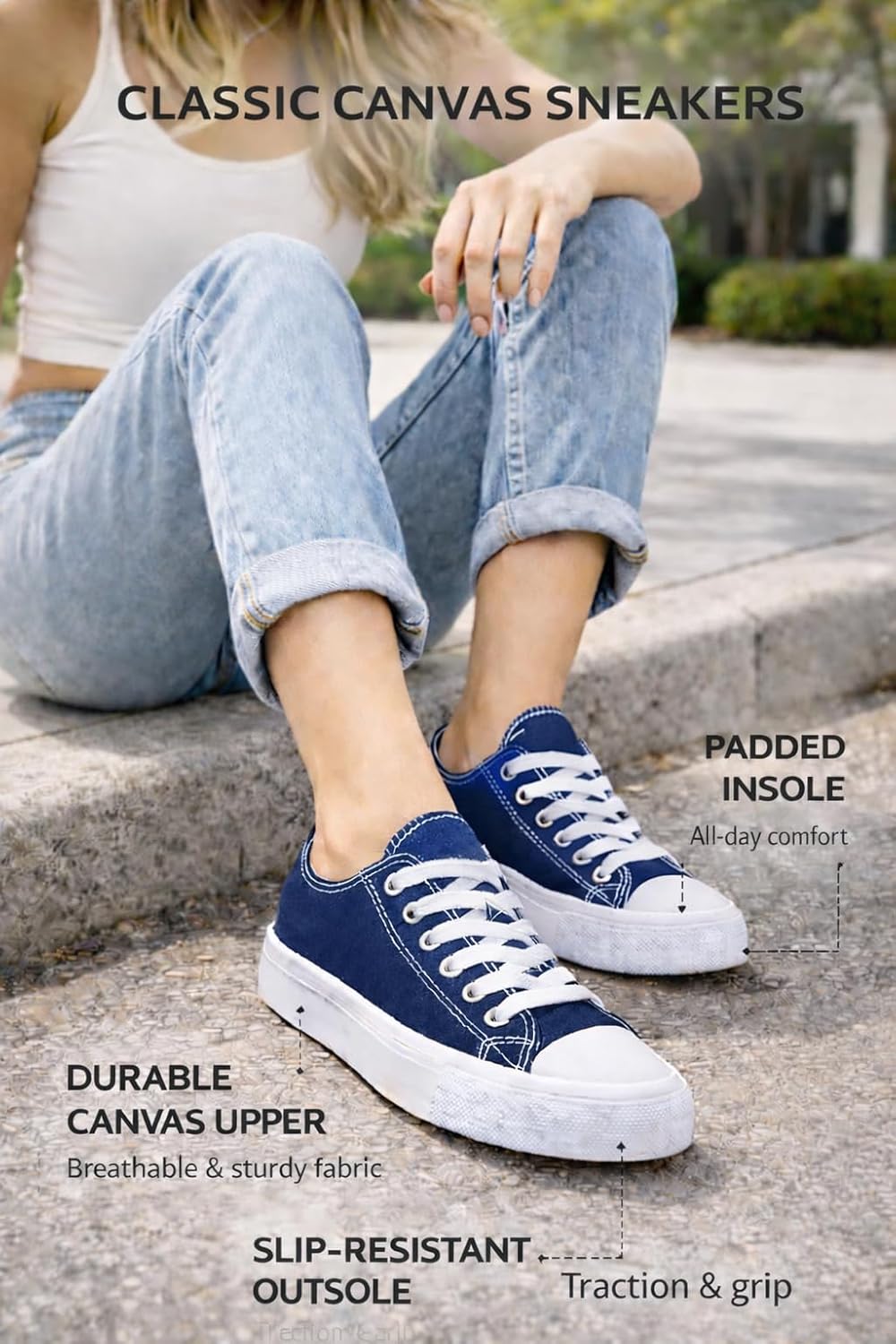 Canvas Shoes for Women Casual Low Top Sneakers Fashion Womens Tennis Shoes for Everyday Wear - Image 4