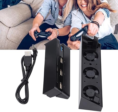 Miniatura 3 de Kafuty-1 Kit combinado de ventilador de refrigeración y concentrador USB para sistema de consola PS4 Slim, adaptador divisor USB 3.0 de 4 puertos,