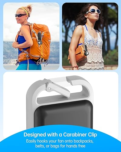 Miniatura 7 de TriPole Ventilador turbo portátil de mano con refrigeración por hielo, batería de 5 velocidades recargable plegable 3 en 1, mini ventilador de