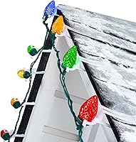 Vista 1 de Luces LED C9 de Navidad para exteriores, 68 pies, 100 luces LED C9 con 100 clips todo en uno, luces de árbol de Navidad impermeables conectables