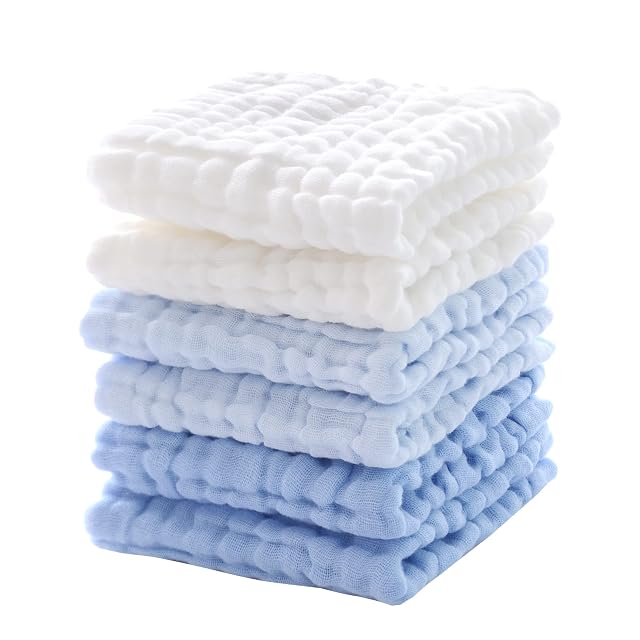 MUKIN Baby Washcloths - Soft Face Cloths for Newborn Absorbent Bath Wipes Burp Cloths or Towels Baby Registry