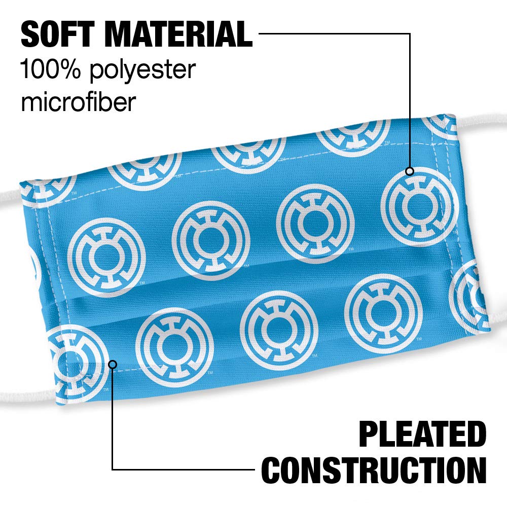 Green Lantern Blackest Night Blue Lantern Logo Pattern 1-Ply Reusable Face Mask Covering with Adjustable Nose Wire, Unisex