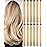 Olldag 12 PCS Blonde Hair Extensions Clip in for Kids, 22 Inch Colored Party Synthetic Neon Highlights Extensions, Rainbow Hair Accessories for Girls Women Hair Pieces