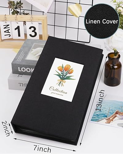Miniatura 2 de Álbum de fotos de lino de 4 x 6 pulgadas, 300 fotos, bolsillos verticales, solo cubierta de tela, álbumes de boda, escuela, aniversario familiar,