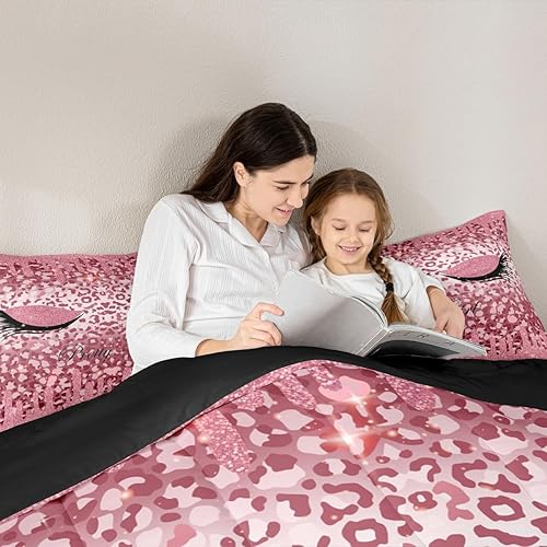 Miniatura 6 de Erosebridal Juego de ropa de cama de pestañas femeninas con estampado de animales, juegos de ropa de cama y colecciones de lentejuelas psicodélicas