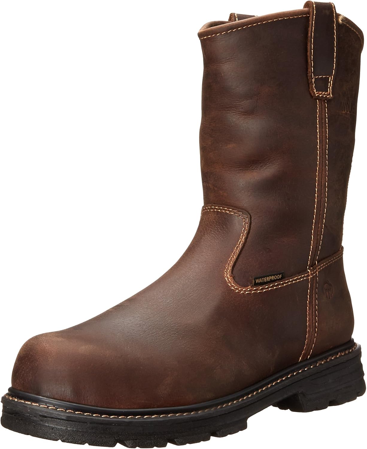 WOLVERINE Men's Nolan Waterproof Composite-Toe EH Wellington Work Boot (8.5 EW in Dark Brown)