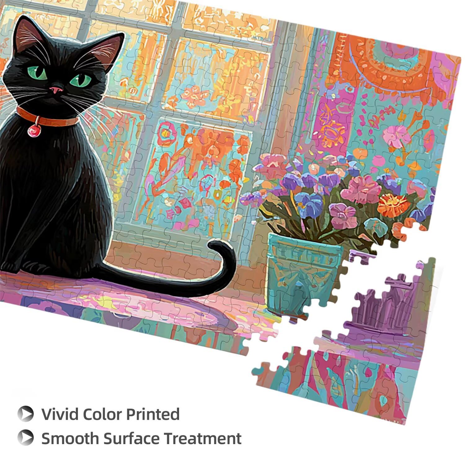Puzzle dla dorosłych 1100 sztuk, doniczka dla kota puzzle, trudna, wyzwanie, puzzle idealnie pasują, napis na plecach, bez pudru, prezent dla seniorów (87x42 cm) v664