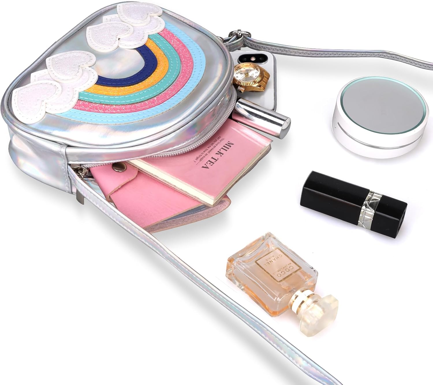 Cute Leather Rainbow Crossbody Bag for Little Girls