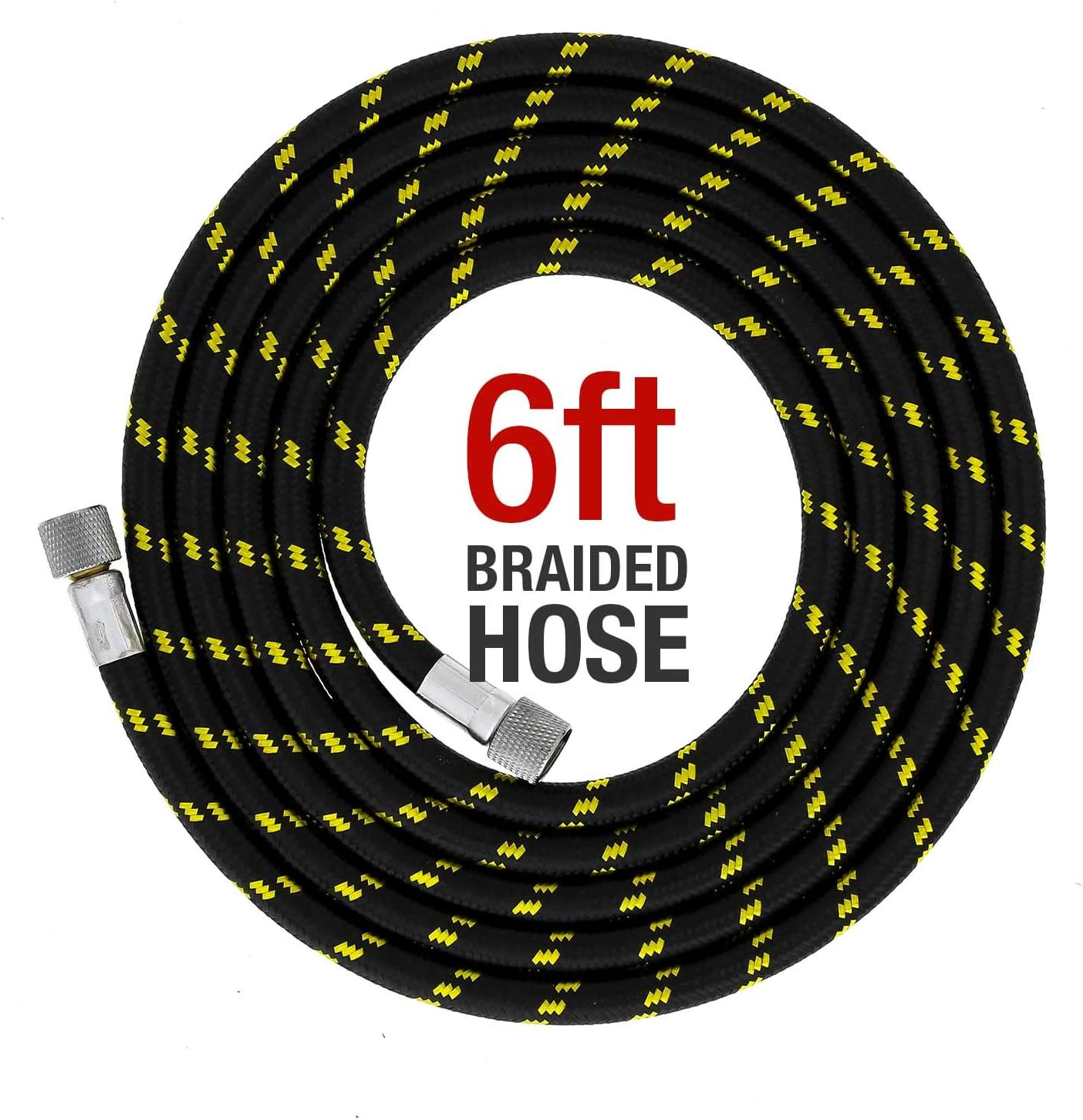 Coiled 6-foot braided air hose