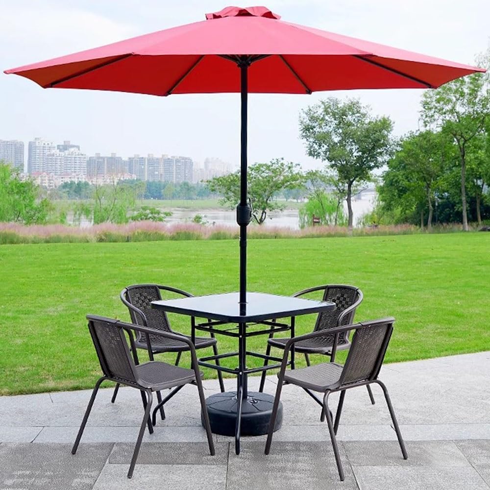 ADafeg Replacement Parasol Canopy 6 Ribs Replacement Fabric Garden Parasol Canopy Cover, 6.6ft/8.2ft/9ft/10ft Sun Umbrella Replacement Cloth, for Outdoor Table Market Yard(Red,8.2ft)
