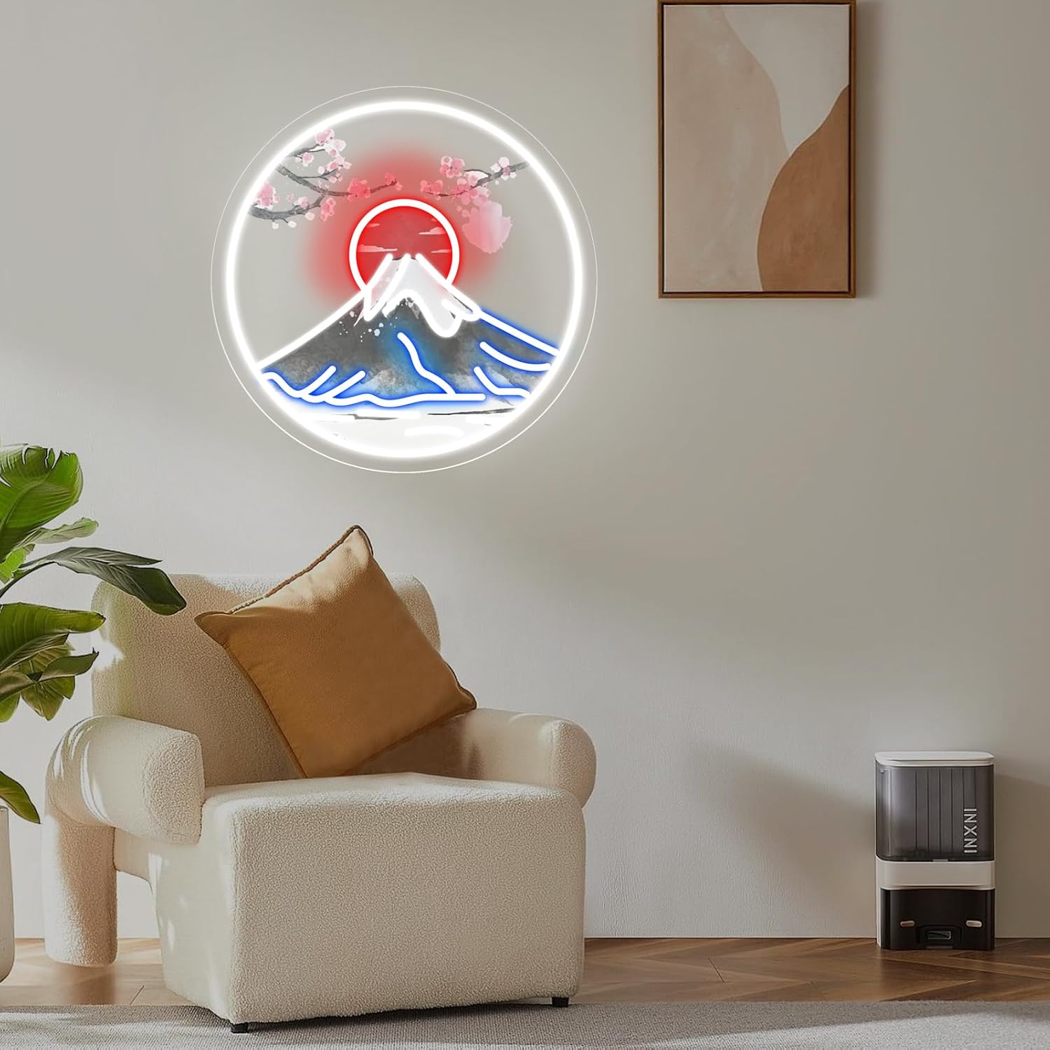 Spring Fuji Mountain Neon Sign, Japanese Mountain Led Light, Sunset Decor Wall, Landscape Neon Sign, Fuji Wall Decoration, Mountain Sign, 14"x14" - Image 7