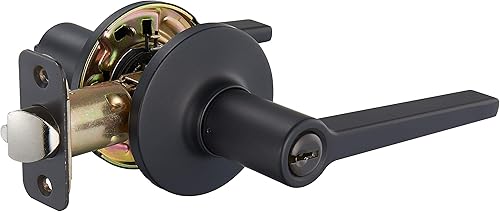 Tienda Basics Manchester - Picaportes con cerradura para puerta de entrada, color negro mate