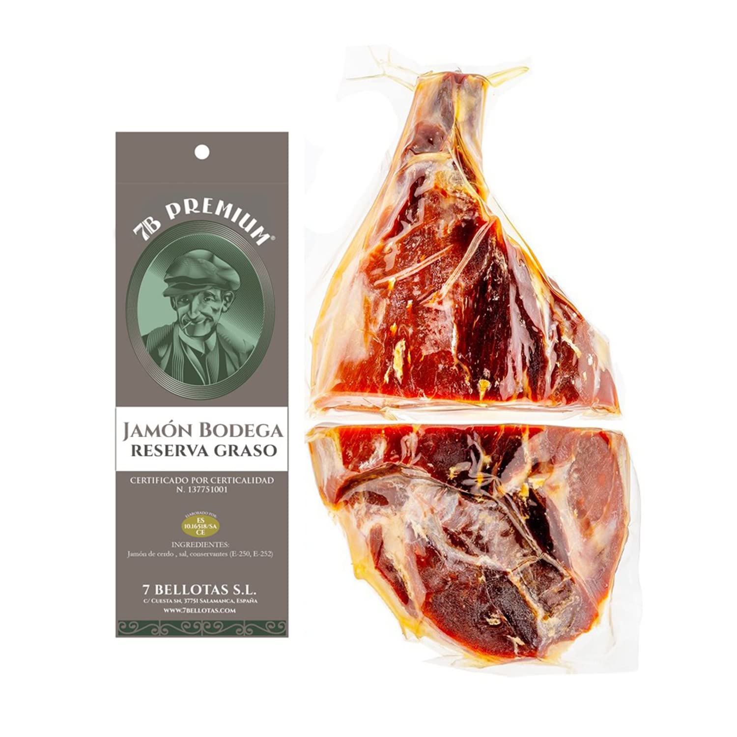 7B PREMIUM Serrano Schinken ohne Knochen | Spanischer Serrano Feldköderschinken (+20 Monate)