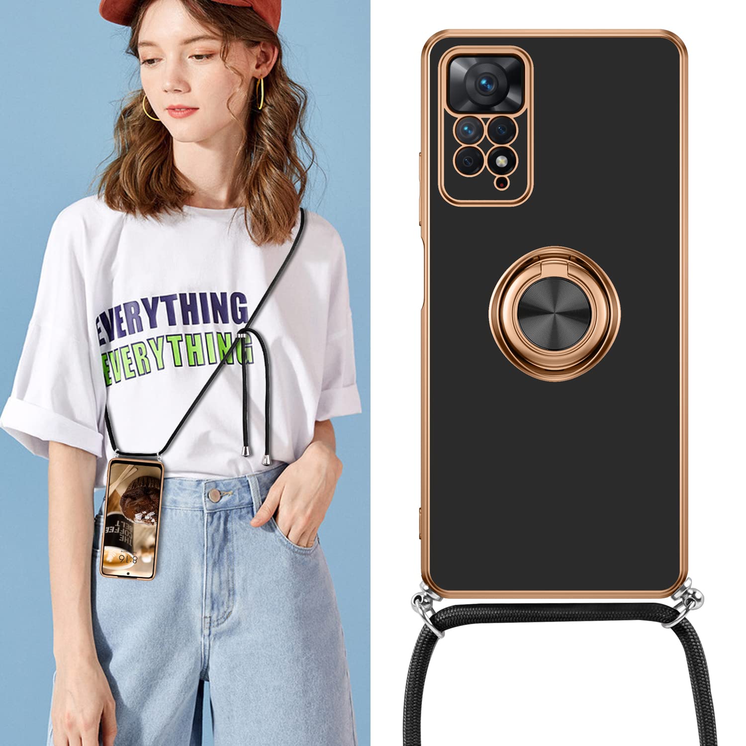 BENTOBEN Handyhülle Für Xiaomi Redmi Note 11 Pro/12 Pro - Leuchtet Im Dunkeln, Dünn, Gold/Grün Marmor-Design, Mit PC+TPU