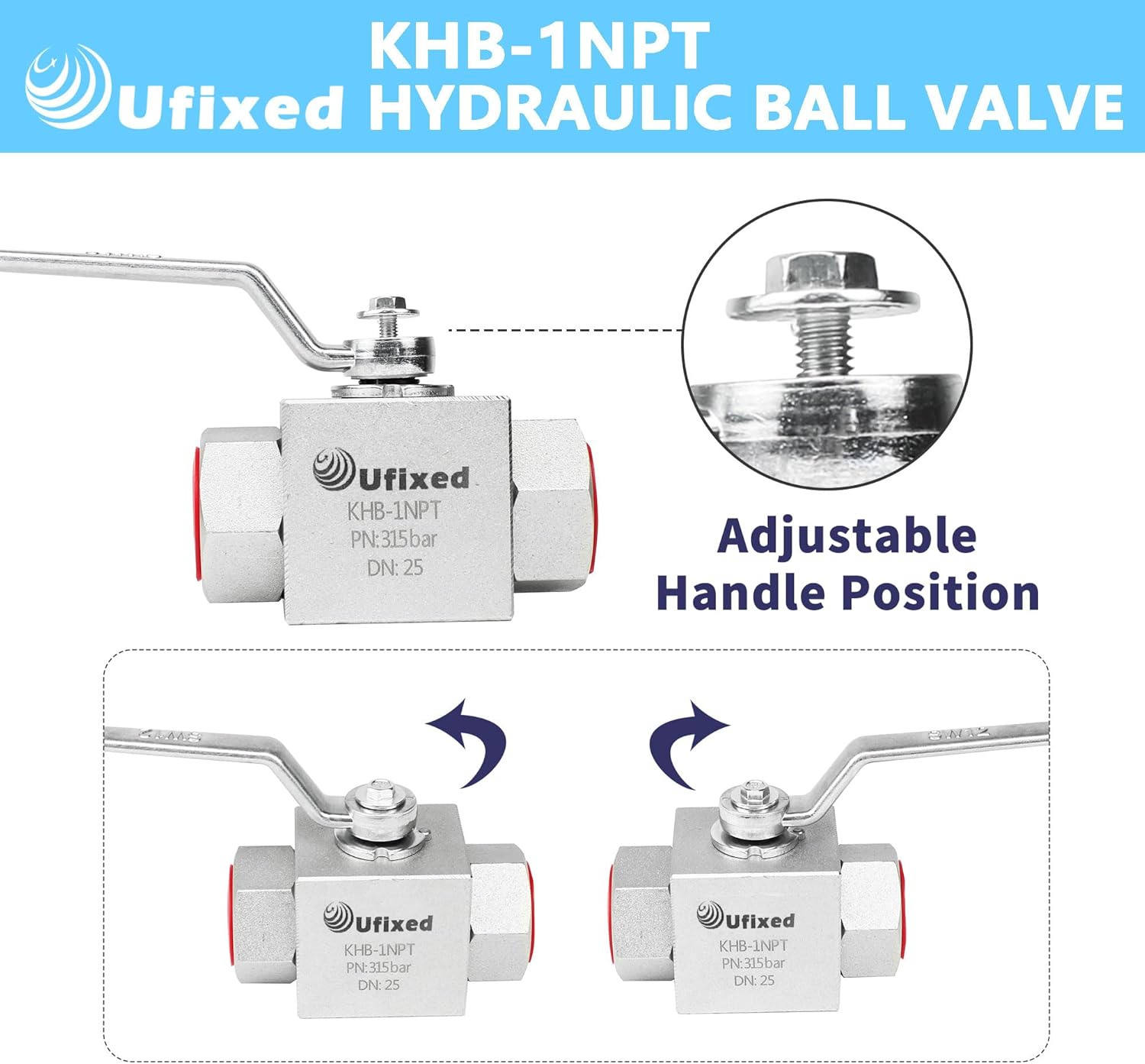1" High Pressure Hydraulic Ball Valve,4500 psi,No Leak,Corrosion Resistance,Heavy Duty,Standard NPT