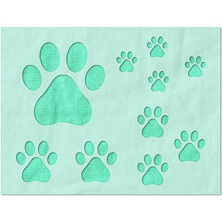amazon com dogdotnet first dog cat paw print stencils sheet template various paw print sizes 4 2 1 5 and 1 tall arts crafts sewing