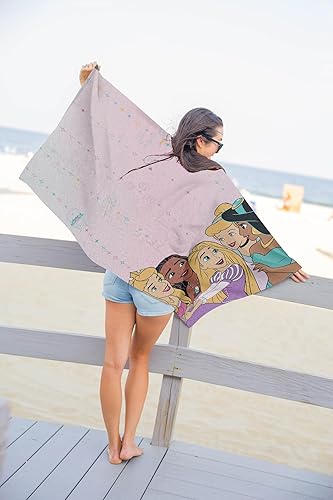 Miniatura 2 de Disney Princess - Toalla de playa para piscina para niños, súper suave y absorbente, moana, cenicienta, jazmines y rapunzel, toalla 100% algodón,