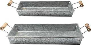 26 Kitchen Decor Ideas With Metal Pots That Feel Rustic 39 AuldHome Design Galvanized Farmhouse Trays (Set of 2, Small & Medium); F...