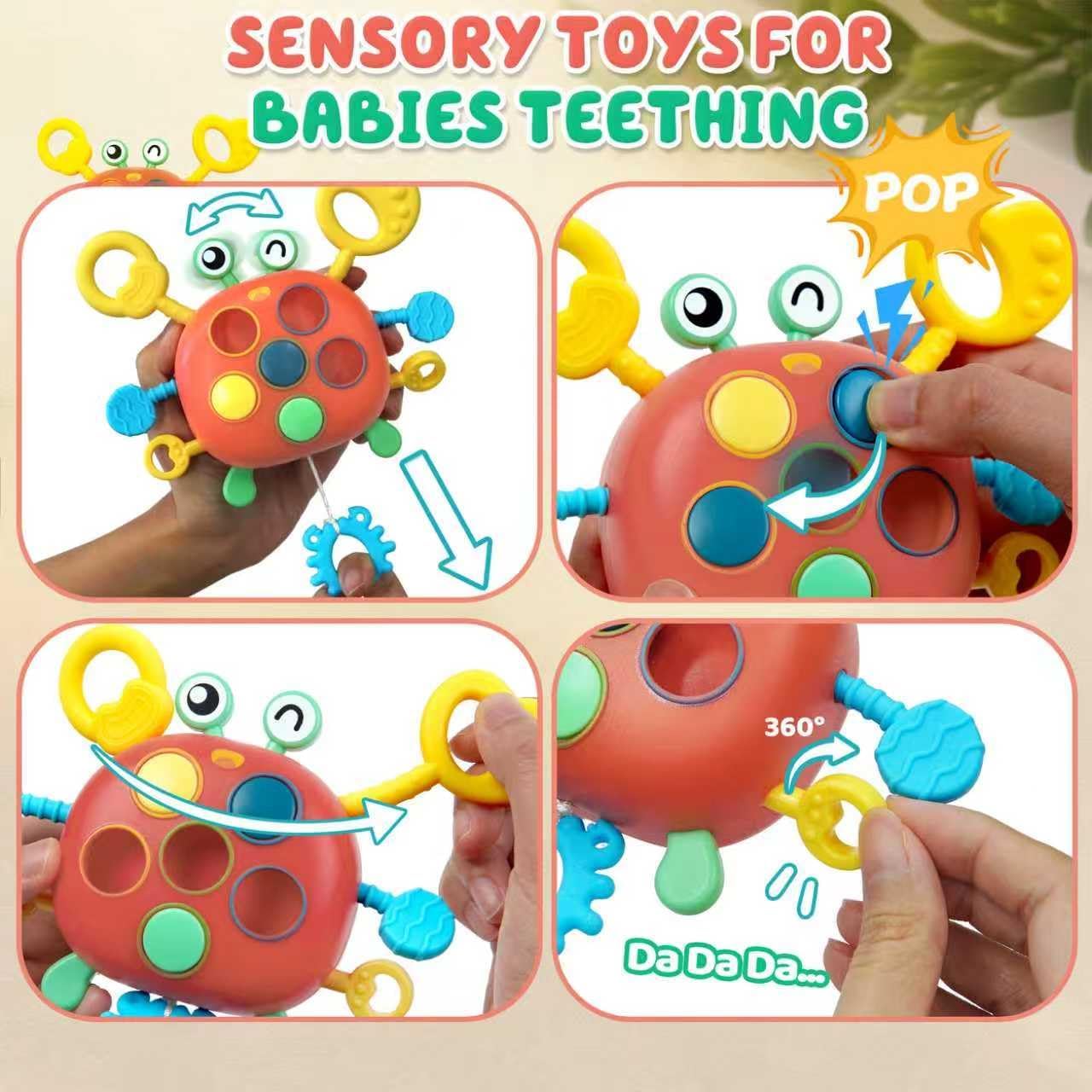 Easter Basket Stuffers for Toddlers Kid Airplane Travel Toys for Toddler 1-3 Sensory Montessori Toys for 1+ Year Old Silicone Pull String Road Trip Car Seat Travel Activities Essentials 18+ Months