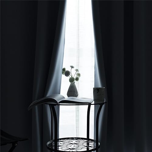 Vista 166 de Mangata Casa - Cortinas opacas para dormitorio, 2 paneles, cortinas térmicas para ventana, para sala de estar, cortinas que oscurecen. Azul marino