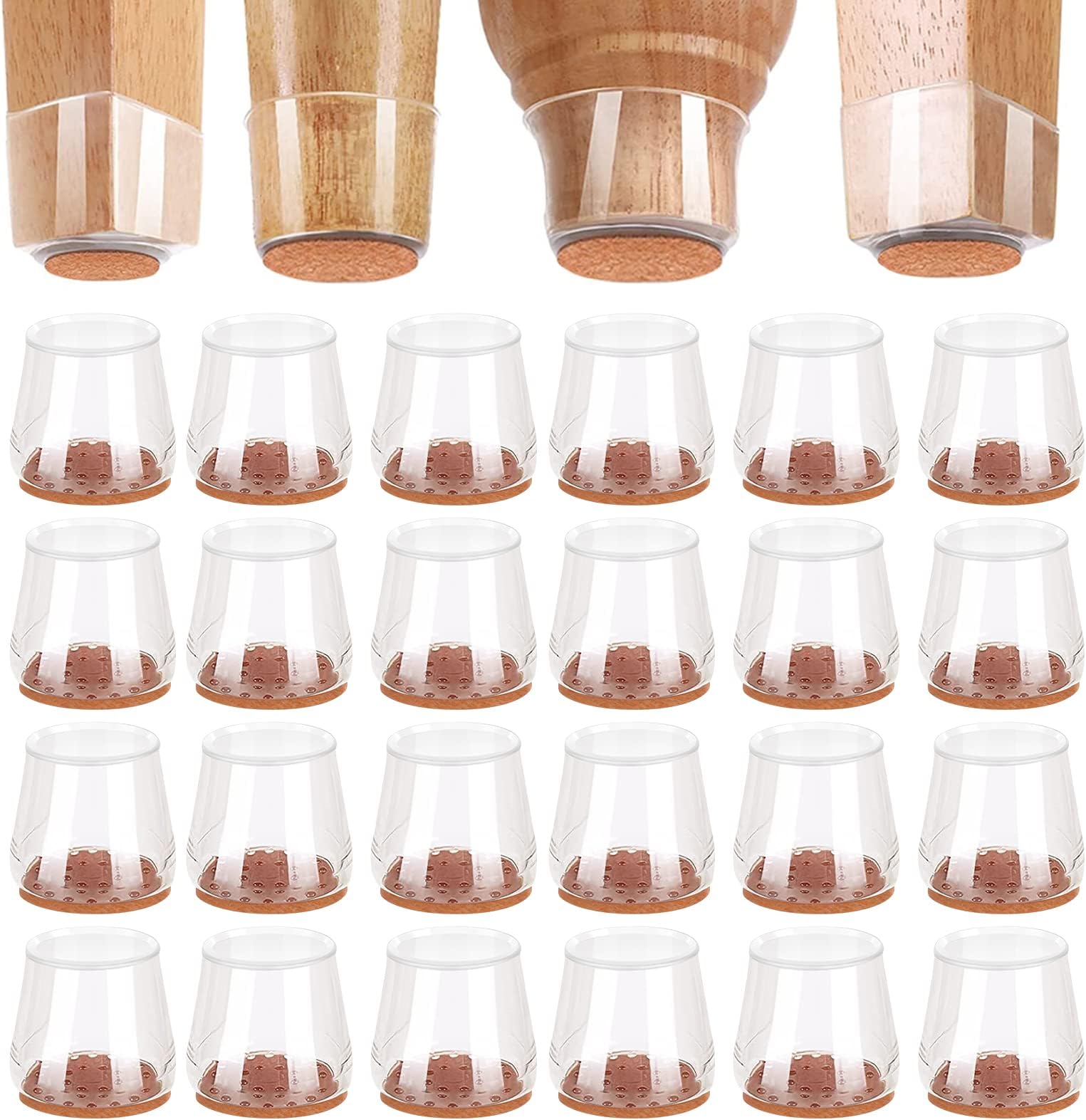 36Pack Silicone Chair Leg Floor Protectors, for Hardwood Floors, Rubber Chair Feet Caps Covers Pads, Protecting Furniture Table Floors