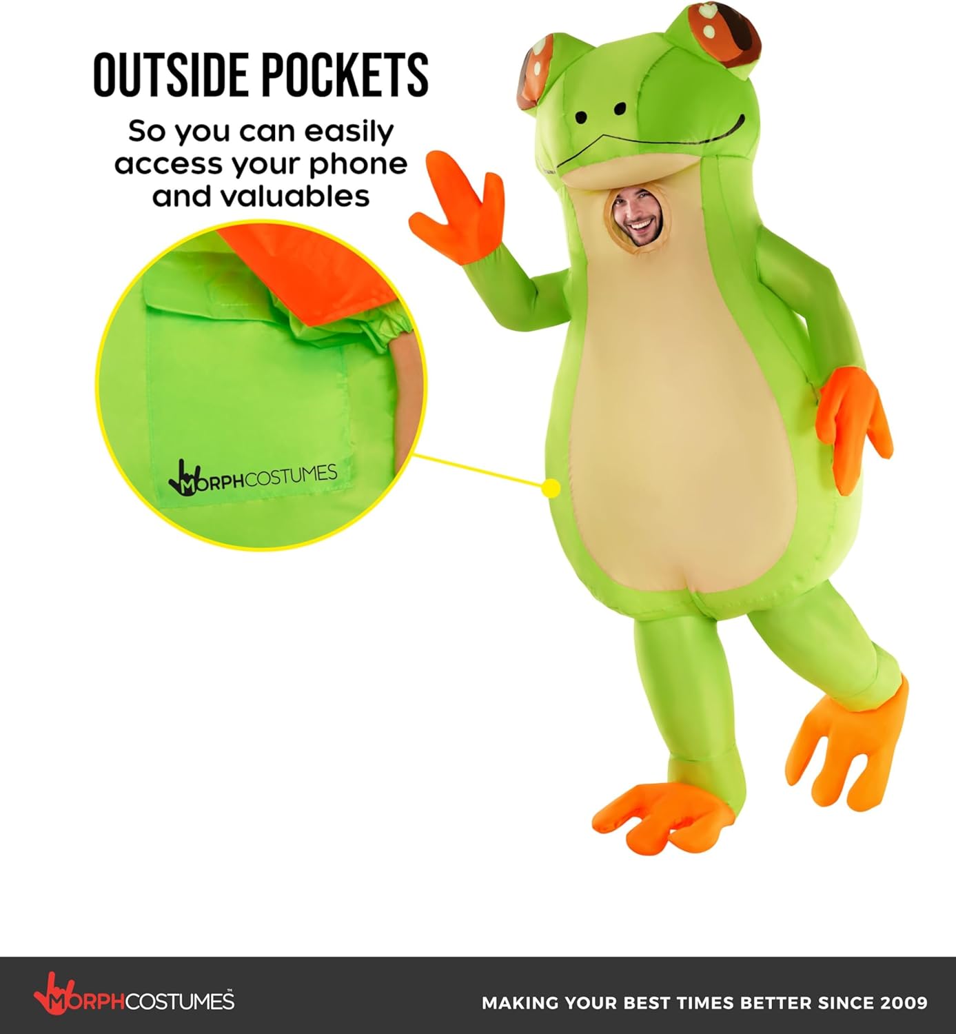 Morph Inflatable Frog Costume Adult, Frog Costume Adult, Inflatable Costumes Adults, Blow Up Costumes for Adults