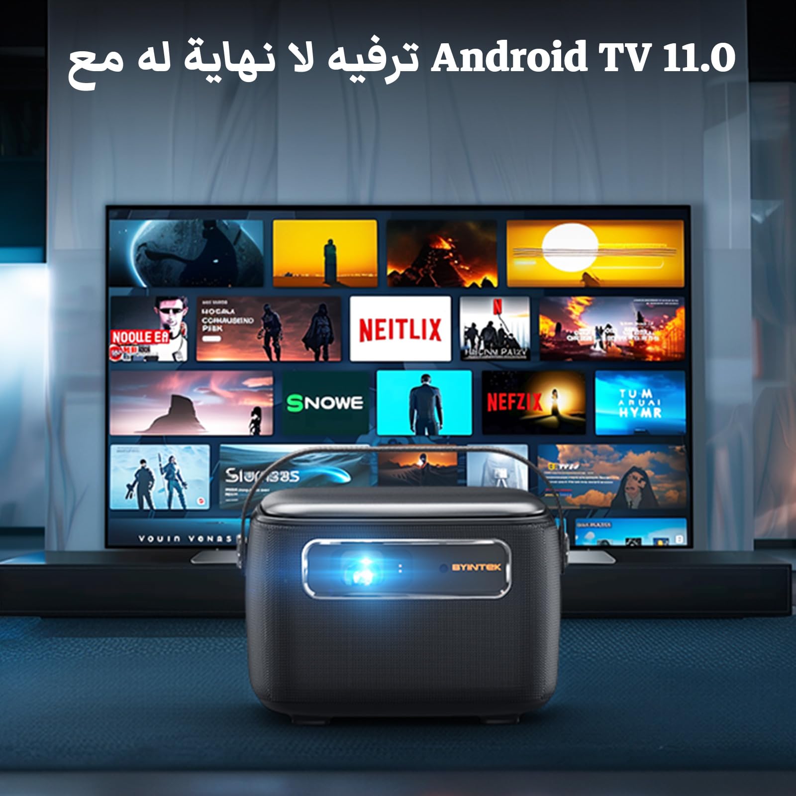 BYINTEK R20 Max Mini Projector, Smart WiFi DLP Projector, Android