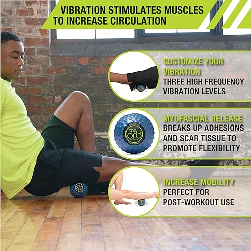 Miniatura 4 de Pro-Tec Athletics Orb Activate - Bola de masaje vibratoria, azul, 4.5 pulgadas de diámetro