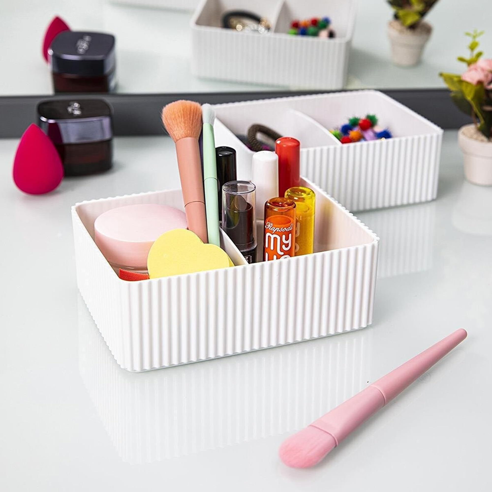 Well Home Mobiliario & Decoración Weiß Make-Up-Organizer,