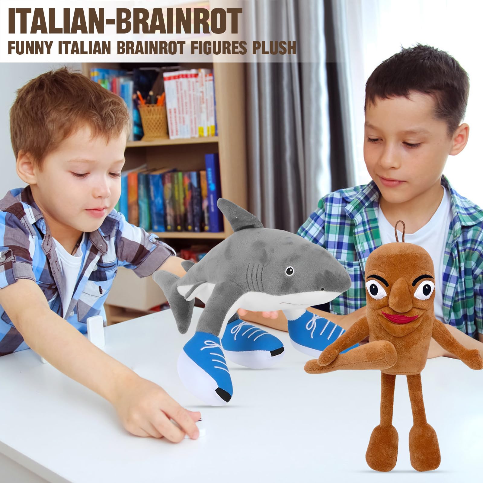 KUKUShining Peluche Italian Brainrot – Tung Tung Sahur, Tralalero Tralala, Suave Y Adorable Para Todas Las Edades