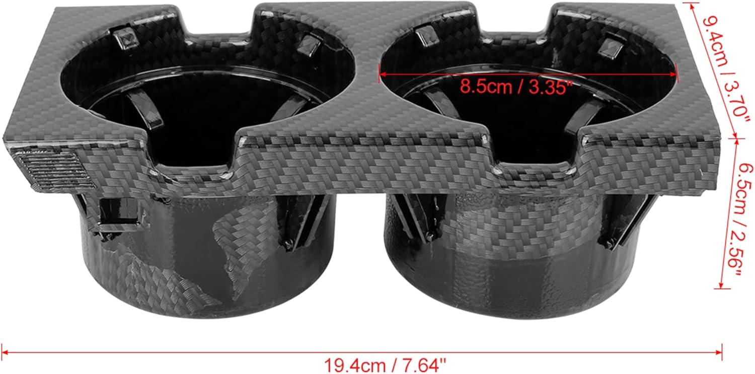 X AUTOHAUX Car Center Console Cup Holder 51168217953 Carbon Fiber Pattern for BMW E46 1999-2005