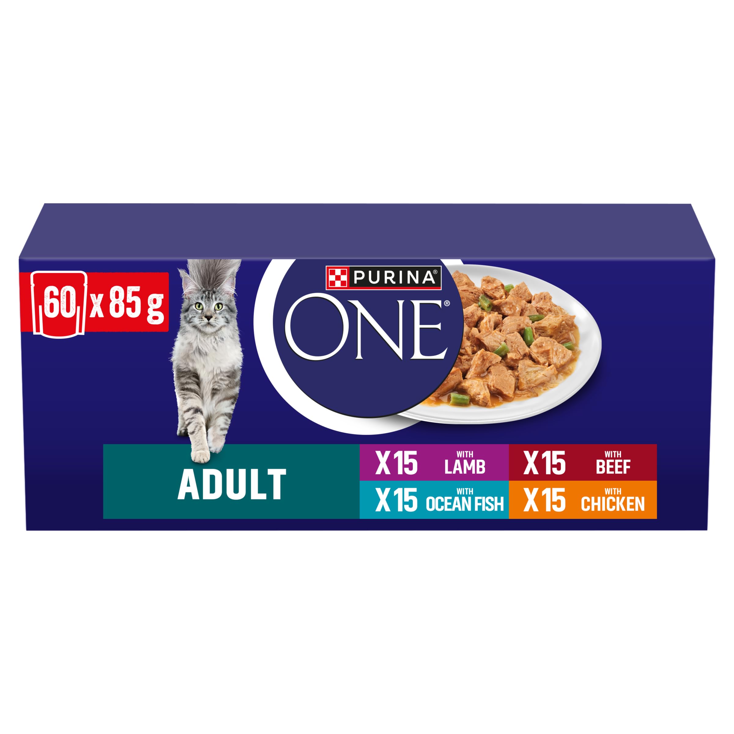 Purina One Adult Pouches Mini Fillets In Gravy - Saver Pack: Mixed Pack (120 X 85G)