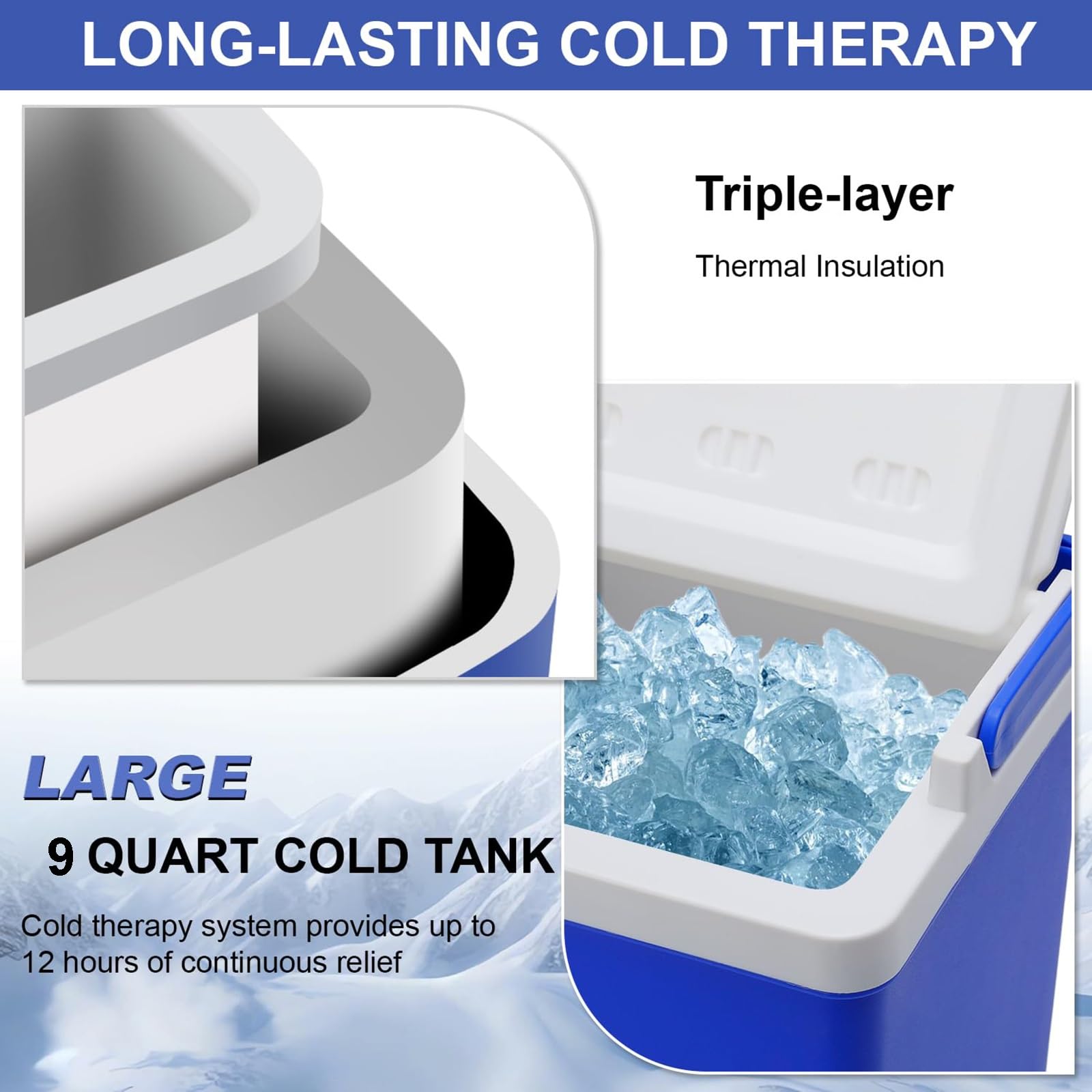Máquina de Terapia de frío, máquina de Terapia de Hielo programable, Paquete frío de crioterapia Continua posoperatoria, Almohadilla Universal for Rodilla, Tobillo, Brazo, Espalda y Pierna