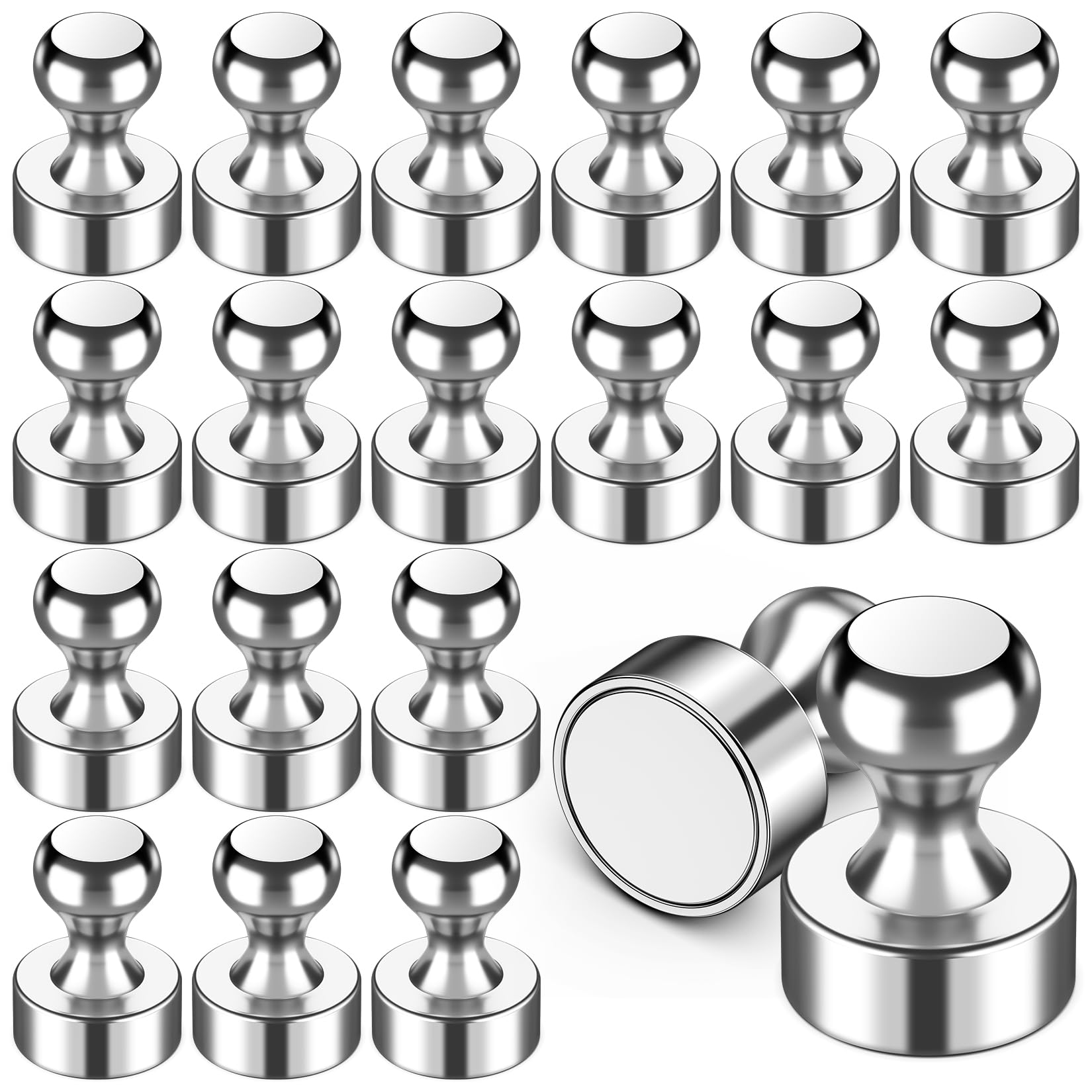 VNDUEEY20Pcs Fridge Magnets Refrigerator Magnets, Strong Whiteboard Magnets, Small Push Pin Magnets for Whiteboard, Kitchen, Office, Classroom and Map