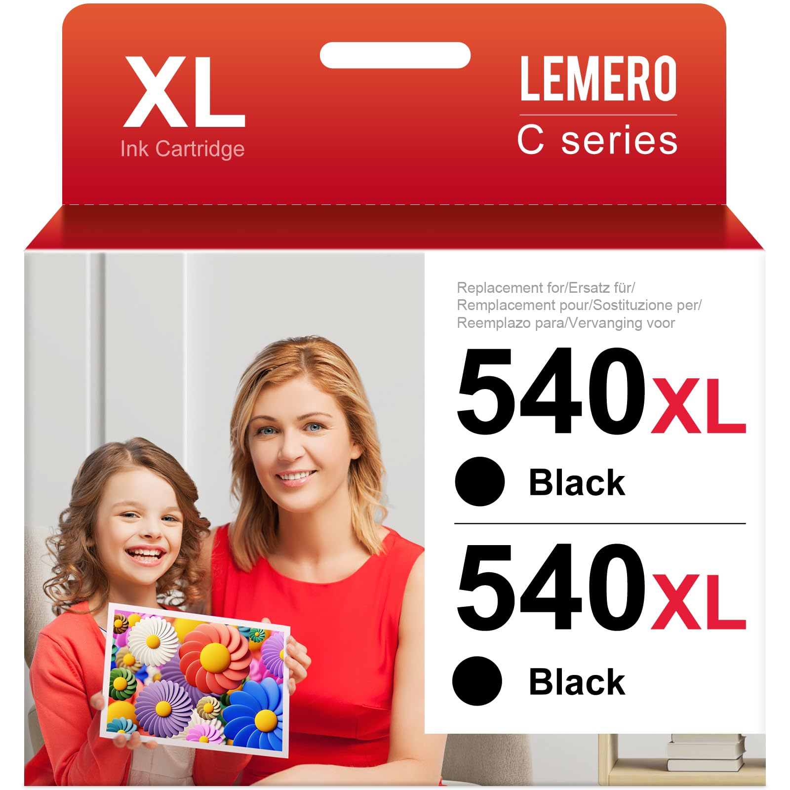 Lemero PG 540XL Schwarz Patronen Kompatibel für Canon Druckerpatronen 540 XL Multipack Black PG 540 XL für Canon Pixma TS5150 TS5151 MG3650S MG3650 MG3150 MG3250 MG3550 MG3600 MX475(2 Schwarz,2-Pack)
