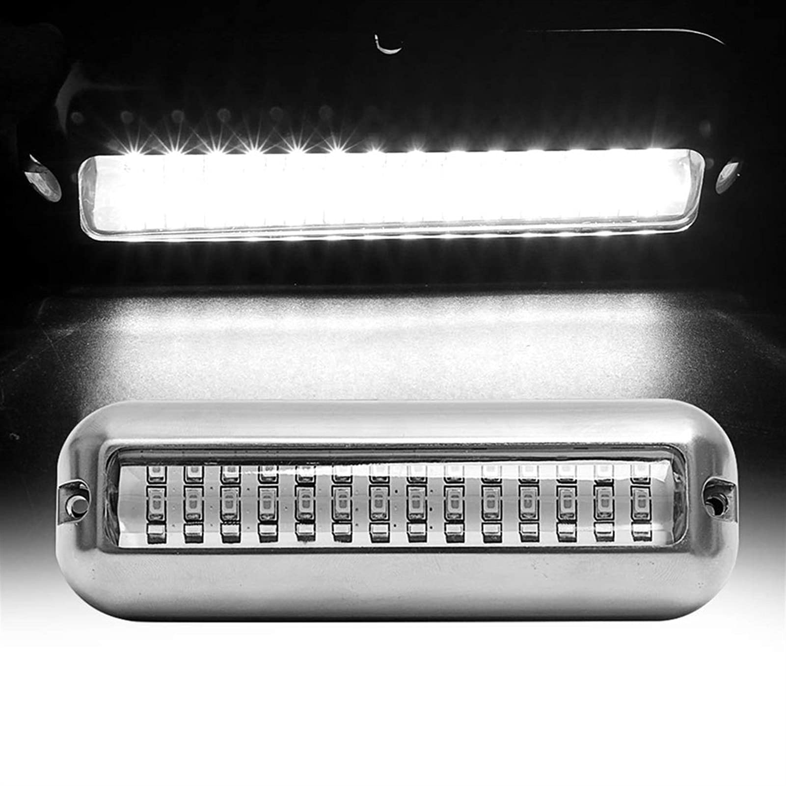 27 LED Edelstahl Boat Transom Light Underwater Pontoon Marine Ship Boat Accessories Light Waterproof Marine Light (Emitting Color: Red Wattage: 27 LEDs) (27 LED White)