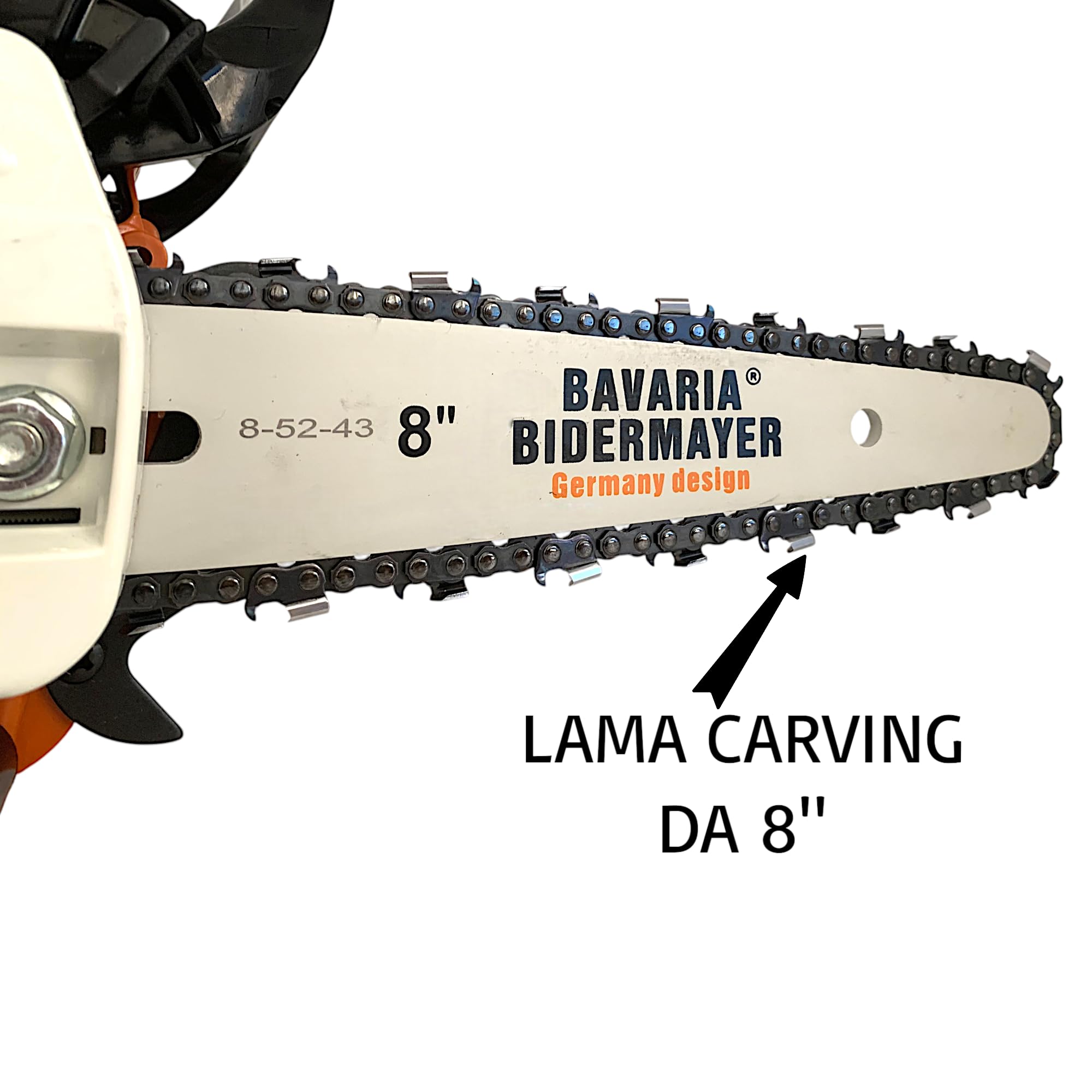 Motosega a Scoppio 25CC 2 Tempi da Potatura Giardinaggio con Barra Carving da (8") 20cm Potenza 1.1KW 12500 Giri/min Avviamento Easy-Start Sistema Antivibrazioni Kit Montaggio incluso
