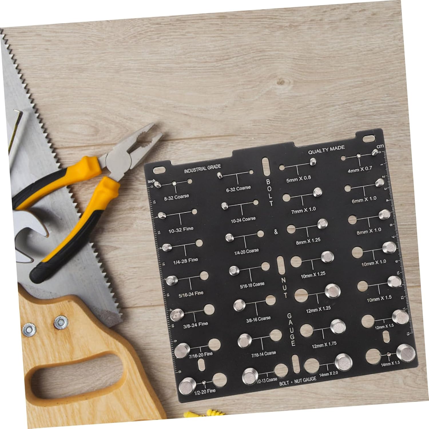 CHILDWEET Thread Gauge Size Tool Bolt Thread Gauge Bolt Thread Checker for Accurate Measurement and Easy Usage