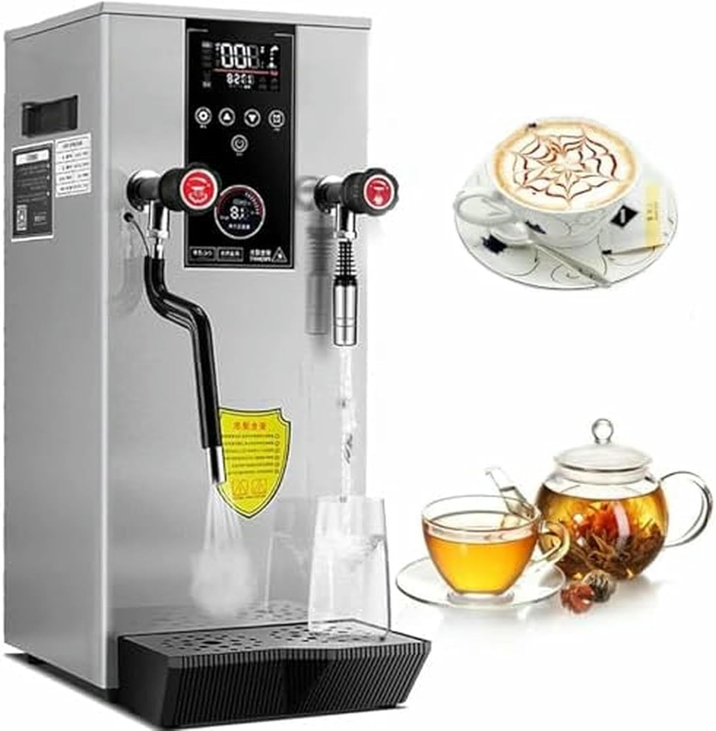12L Commercial Milk Frother - Automatic Steam Boiling Frothing Machine, Electric Milk Foam Maker for Espresso, Coffee, Tea, Desserts, Hotels