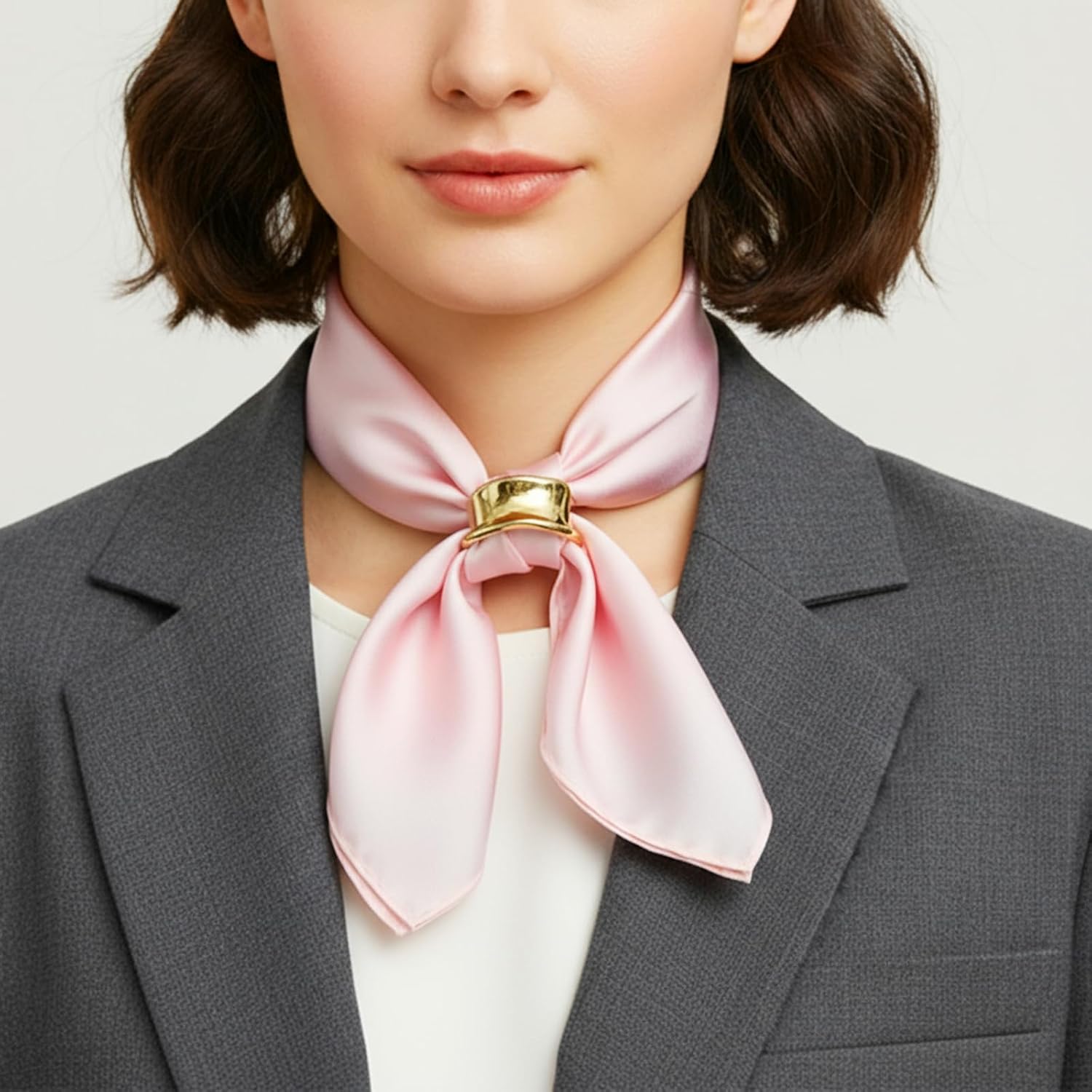 Gold Scarf Rings for Women, Exquisite Silk Scarf Rings Simple Lightweight Scarves Shawl Slide Elegant Stylish Scarves Buckle Charms for Women Shawl Dress Daily Dinner Party Accessories image 3