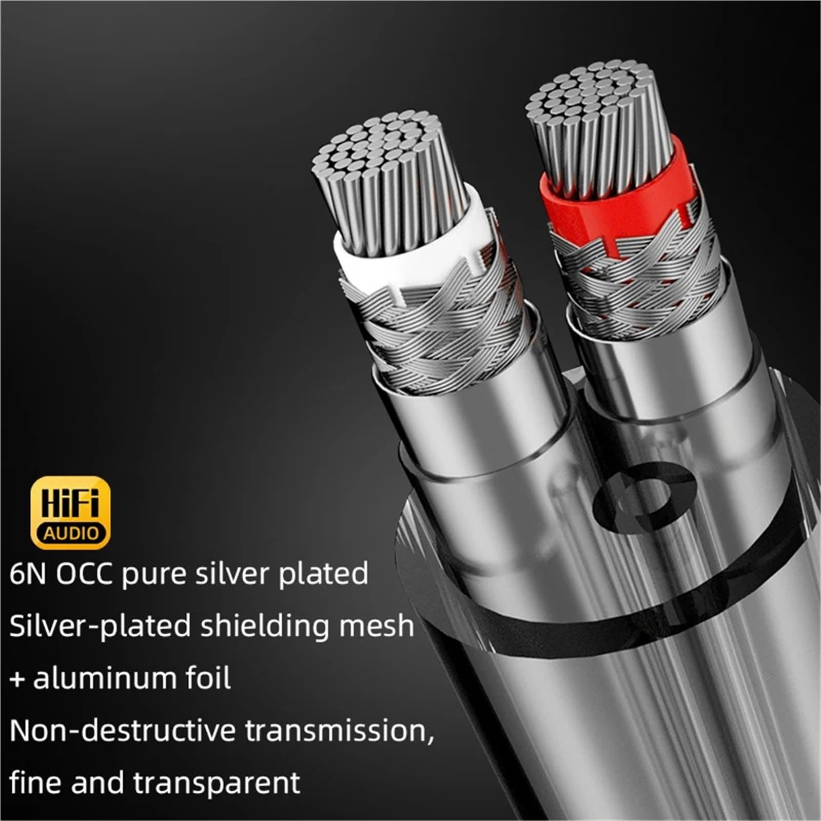 Cavo audio HiFi da 6,5 mm a doppio 6,5 mm 6,5 mm, con nucleo placcato argento 6N, cavo da 6,35 mm per amplificatori e altoparlanti Electronica (2 m)